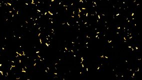 gold confetti video on transparent background with alpha channel. gold confetti falling in slow motion 3d rendering gold confetti particle flying include alpha matte. Double burst of confetti.	 - Powered by Shutterstock - Get 15% off with code: PIKWIZARD15