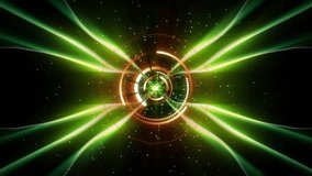 Green energy core emerging triggers rings forming, beams radiating, particles drifting showing flow. Futuristic, abstract, dynamic, luminous, cosmic, technology, motion - Powered by Shutterstock - Get 15% off with code: PIKWIZARD15