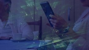 Senior woman lifting tablet and scrolling content in kitchen showing data grids for data analysis. Technology, senior, communication, digital, lifestyle, minimalism, modern - Powered by Shutterstock - Get 15% off with code: PIKWIZARD15