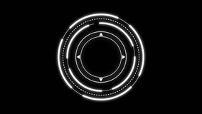 Glowing digital holographic element laser effect arrow and call out border with circle loading icon animation. 4k video graphics animation - Powered by Shutterstock - Get 15% off with code: PIKWIZARD15