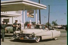 1950s - Service stations and gas stations are profiled as a modern convenience for the 1950s driver.