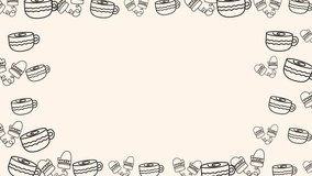 4K Hand Drawn Cozy Winter Cups Mittens Border Loop Animation - Powered by Shutterstock - Get 15% off with code: PIKWIZARD15