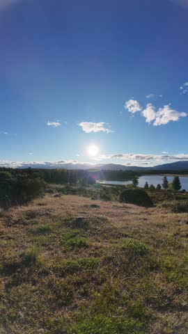 Sun and clouds wind timelapse over mountains beutiful view