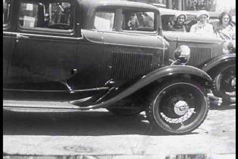 1930s - Very good black and white footage from 1932 of a Ford dealership in the Bay Area.