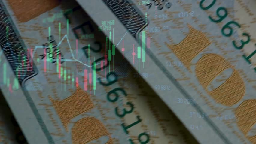 Financial data and graphs over dollars. Global finance and economy concept digitally generated video. - Powered by Shutterstock - Get 15% off with code: PIKWIZARD15