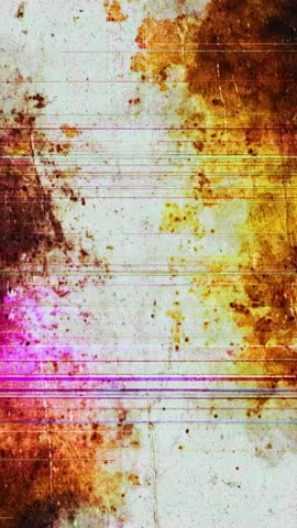 Vertical Grunge Fast Motion Background, Distressed Paint Splatter Animation, Gritty Abstract Texture with Scratches and TV Noise, 9x16 Looping Video
