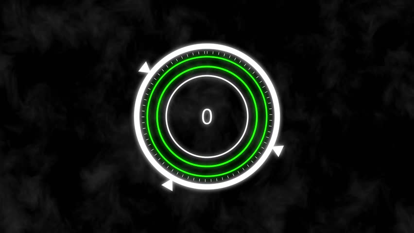 Green hud progress bar loading screen 37 percent complete with smoke effect. Futuristic green hud loading screen with countdown timer progress bar animation.