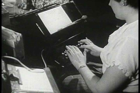 1940s - A large number of women work in telecommunication centers for Western Union in the 1940s.