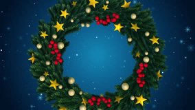 Christmas Wreath with Falling Snowflakes and Copy Space - Powered by Shutterstock - Get 15% off with code: PIKWIZARD15
