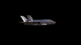 A detailed 4K seamless looping animation of a modern fifth-generation stealth fighter jet (F-22 Raptor style) performing an aggressive, high-speed dynamic flight maneuver.  - Powered by Shutterstock - Get 15% off with code: PIKWIZARD15
