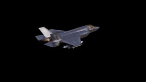 A detailed 4K seamless looping animation of a modern fifth-generation stealth fighter jet (F-22 Raptor style) performing an aggressive, high-speed dynamic flight maneuver.  - Powered by Shutterstock - Get 15% off with code: PIKWIZARD15