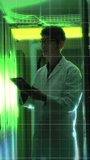 Animation of data processing and binary coding over asian technician and computer servers. Global computing, digital interface and data processing concept digitally generated video. - Powered by Shutterstock - Get 15% off with code: PIKWIZARD15