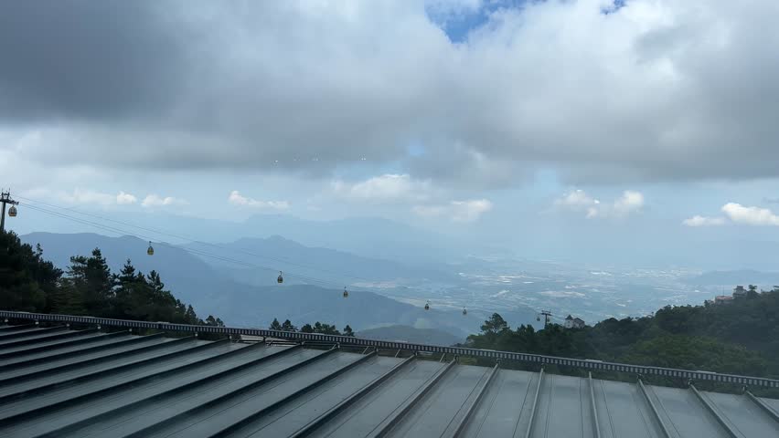 Panoramic view of mountains and sky in Da Nang Vietnam Ba Na Hills scenic landscape nature beauty