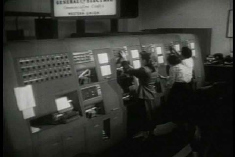 1940s - Archival film describing the Western Union private wire telegraph service.