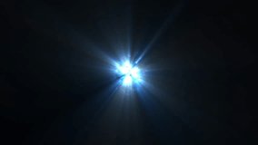 Blue Glowing Energy Orb Emitting Moving Light Rays From Central Point from Darkness. Abstract Energy Flares Shining on Black Background. UFO Alien Style Effect. - Powered by Shutterstock - Get 15% off with code: PIKWIZARD15