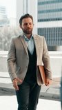 Business man, city and handshake for meeting, greeting and welcome with realtor. Shaking hands, smile and introduction with employee outdoor for real estate partnership, collaboration or rooftop deal - Powered by Shutterstock - Get 15% off with code: PIKWIZARD15