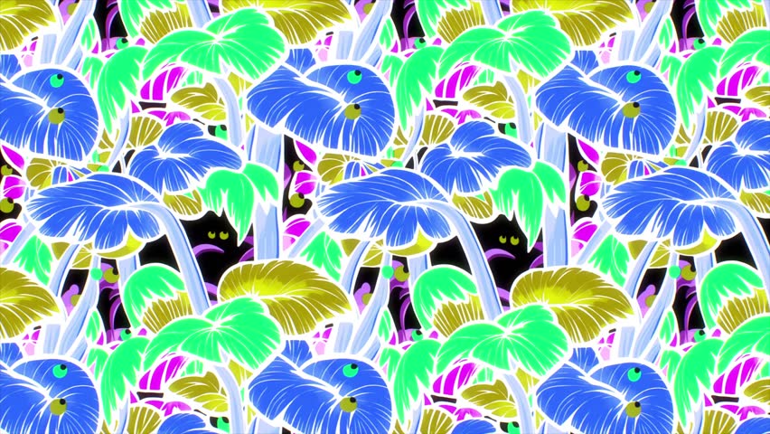 Seamless sophisticated tropical pattern botanical style, reflecting Art Deco fluidity. Bold, high-contrast elements white background, positioned lower edge, create vintage-inspired look.
