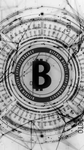 BITCOIN Crypto Currency 4K Looped Background - Vertical Mobile Format