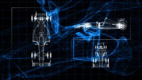 Screen panel of wireframe racing car. - Powered by Shutterstock - Get 15% off with code: PIKWIZARD15