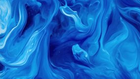 Abstract Blue Liquid Ink Flowing Vertically with Blue Silk Marble Background Water Wave 4K Loop. - Powered by Shutterstock - Get 15% off with code: PIKWIZARD15