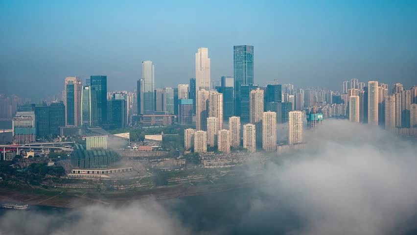 Dramatic aerial view of Chongqing