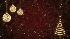 Luxurious animated holiday background with glowing golden decorations, elegant filigree and shimmering tree on sparkling starry backdrop for greetings, invitations, design - Powered by Shutterstock - Get 15% off with code: PIKWIZARD15