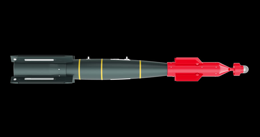 Laser-guided bomb, guided bomb unit rotating animation, seamlessly loopable. 3D rendering