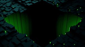 Digital core block assembling glowing green data cubes 3D render. 3D Illustration - Powered by Shutterstock - Get 15% off with code: PIKWIZARD15