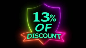 Dynamic neon discount animation footage. Vertical video element percent off offer. Glowing graphic clip sale promo. - Powered by Shutterstock - Get 15% off with code: PIKWIZARD15