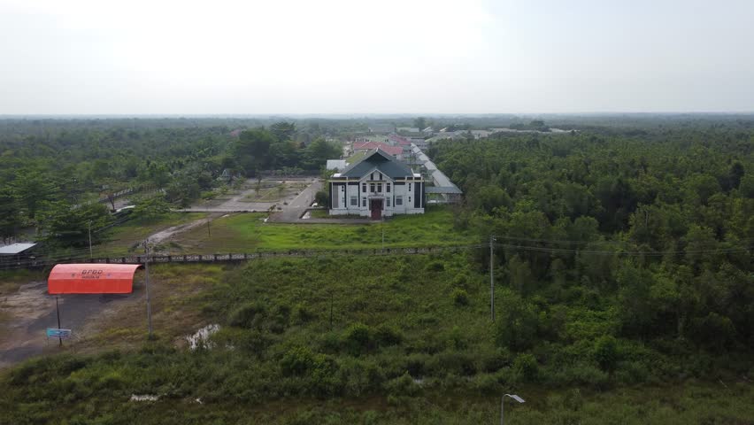 Aerial view of Simbang Lihum Hospital, Banjarmasin, a hospital for people with mental disorders