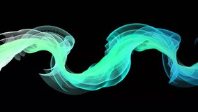Abstract flowing wave of turquoise and green light particles on black background Keywords: abstract, wave, flowing, light, particles, turquoise, green, energy, motion, background, dark, digital - Powered by Shutterstock - Get 15% off with code: PIKWIZARD15