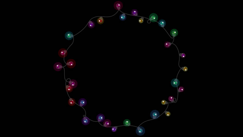 Round Party Lights Frame Loop Transparent
