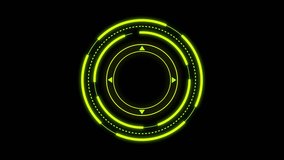 Glowing digital holographic element laser effect arrow and call out border with circle loading icon animation. 4k video graphics animation - Powered by Shutterstock - Get 15% off with code: PIKWIZARD15