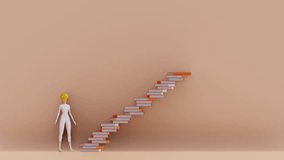 A person with a lightbulb head climbing a ladder of books, symbolizing wisdom, academic success, innovation, motivation to study, professional growth, creativity, and lifelong learning. - Powered by Shutterstock - Get 15% off with code: PIKWIZARD15