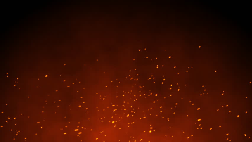 Animation of flying sparks and embers from a burning fire