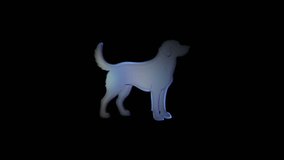 Glass dog sculpture rotating on a black background, perfect for animal, pet, or art related projects - Powered by Shutterstock - Get 15% off with code: PIKWIZARD15