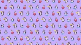 4K Cute 3D Cartoon Penguin Animation Seamless Repeating Winter Holiday Pattern - Powered by Shutterstock - Get 15% off with code: PIKWIZARD15