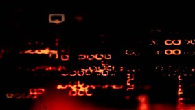 Red And Amber Code Stream Flowing Through Dark CRT Static Industrial Glitch Pulse With Fading Light Trails And Corrupted Signal Rhythm - Powered by Shutterstock - Get 15% off with code: PIKWIZARD15