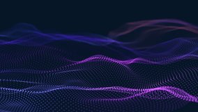 Futuristic wave with many dots. Abstract motion background of colored dots. Technology or science. 3d rendering Seamless loop. 4K	 - Powered by Shutterstock - Get 15% off with code: PIKWIZARD15