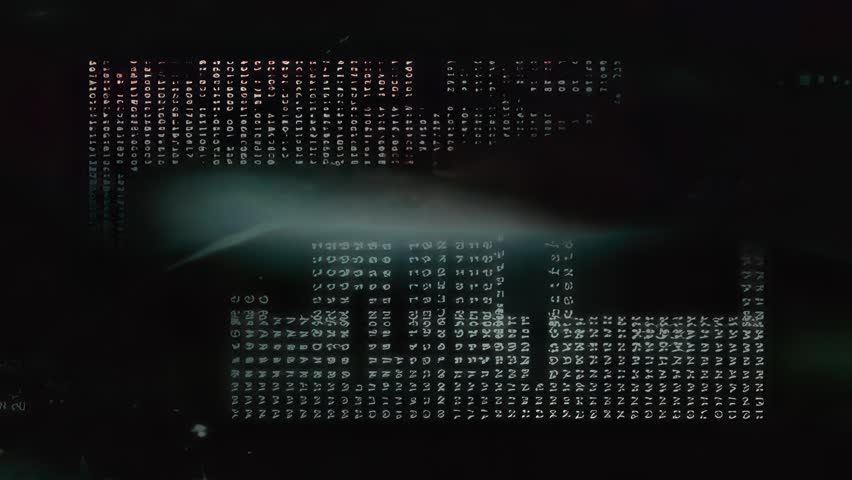 Dense Vertical Data Stream of Numeric Code Flickering in Black Void with Cyan Edge Bloom and Faint Signal Echo