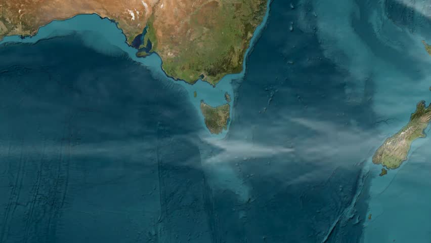 Zoom In Map Geography Tasmania Footage 4K