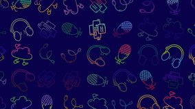 Doodle pattern music with digital device icons, ideal for technology concept illustrations, prints, websites, and marketing materials needing a fun touch. - Powered by Shutterstock - Get 15% off with code: PIKWIZARD15