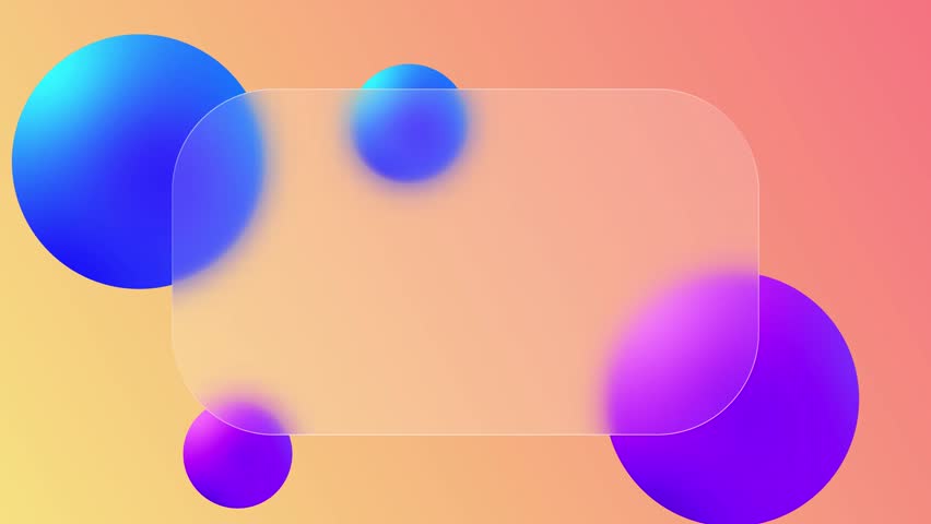 Warm Gradient Glassmorphism Frame Floating 3D Spheres