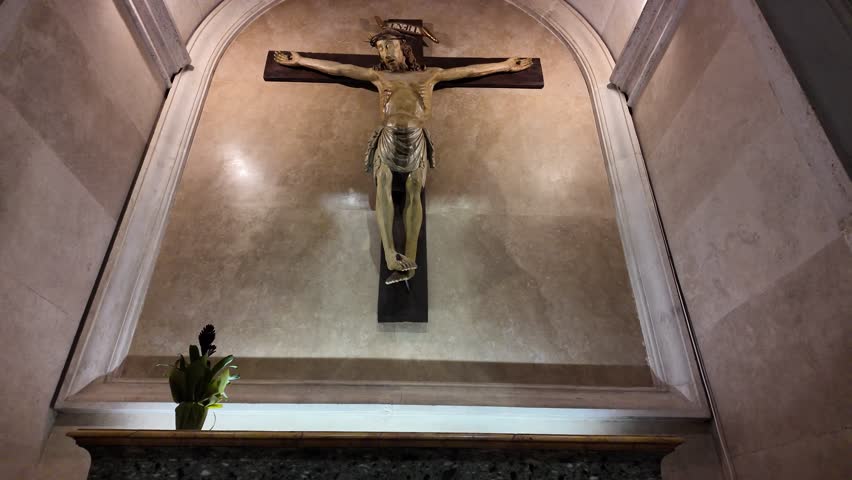 Crucifixion of Jesus Christ cross in church