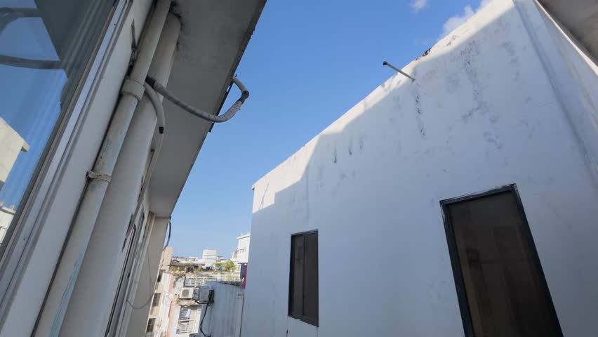 white house in the old town of crete