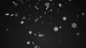 animation falling snow flakes on dark background for christmas event ,winter holiday and seasonal background - Powered by Shutterstock - Get 15% off with code: PIKWIZARD15