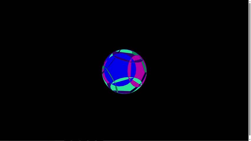 Colorful rotating geometric egg animation on black background, futuristic abstract motion graphic design.
