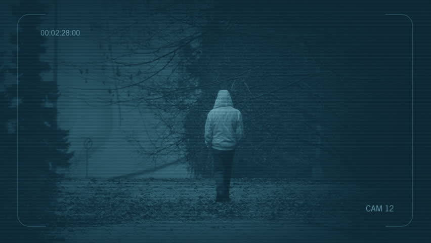 CCTV Anonymous Man Walking, Crime, Victim Concept