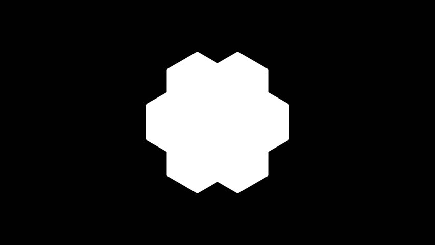 Abstract linear black and white symbol of brain animation. Concept of brain icon. Vector illustration animated on black background. 4k