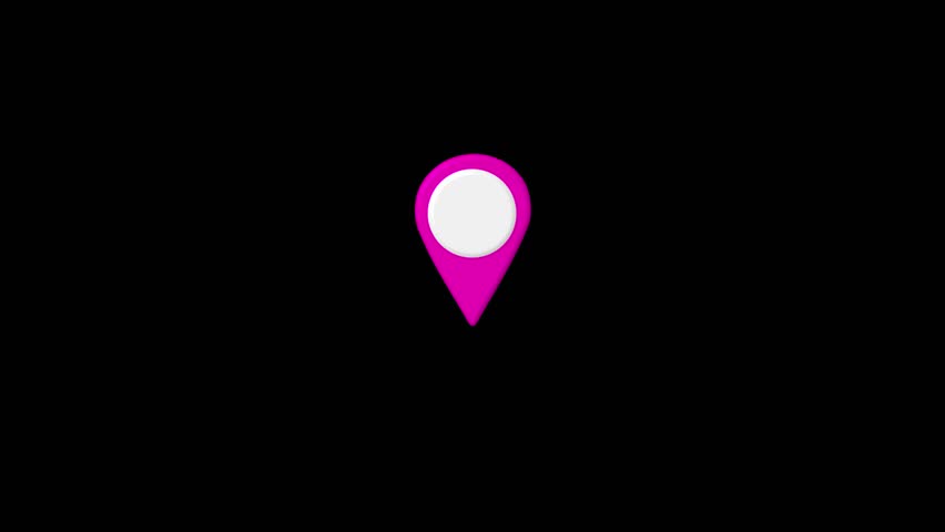 Animated Geo-Tagging Symbol Pulse Effect. Pin Icon for Address Pinpoint Video. Futuristic GPS Tracking Icon. Pop-Up Location Finder Overlay Technology Graphic
